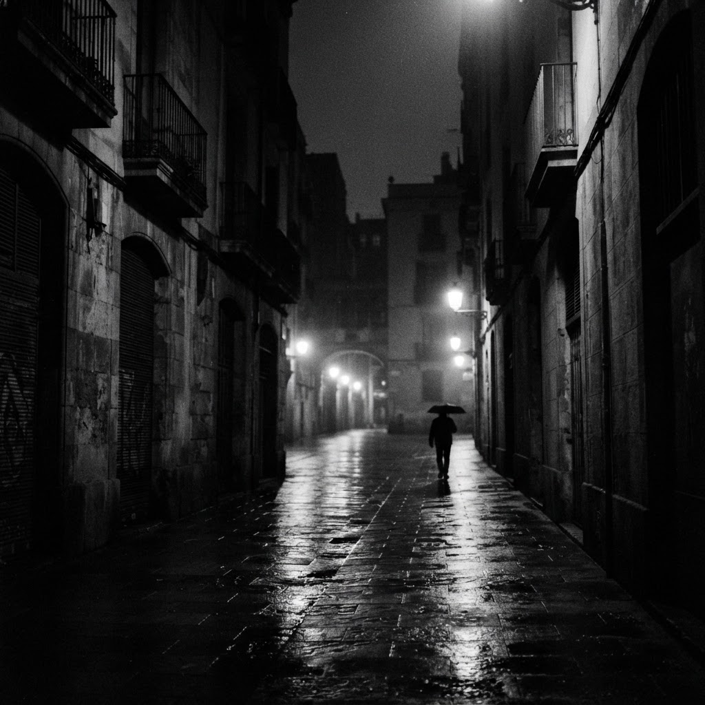 Desolate urban night street